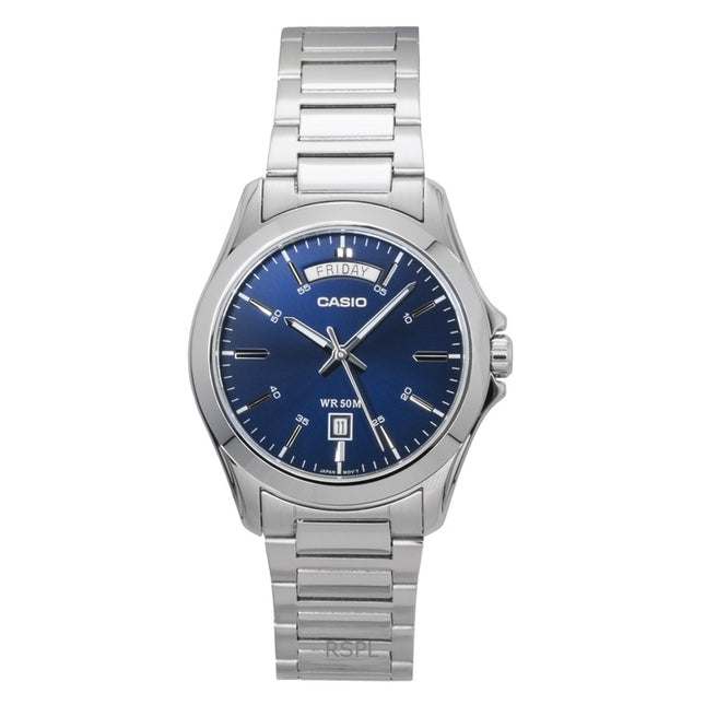 Casio Standard Analog Stainless Steel Blue Dial Quartz MTP-1370D-2A2V Men's Watch