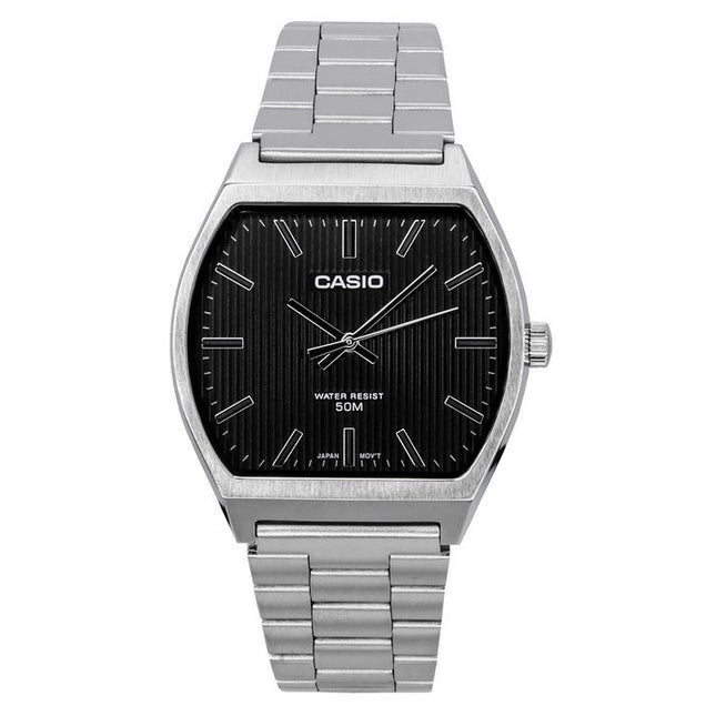 Refurbished Casio Standard Analog Stainless Steel Black Dial Quartz MTP-B140D-1A Men's Watch