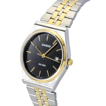 Casio Analog Two Tone Stainless Steel Black Dial Quartz MTP-B145SG-1AV Men's Watch