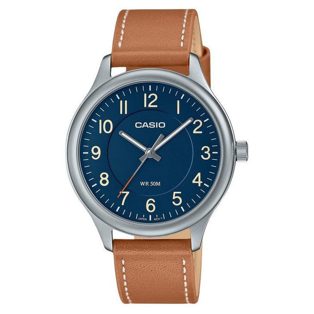 Casio Standard Analog Leather Strap Blue Dial Quartz MTP-B160L-2B Mens Watch