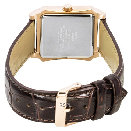 Casio Analog Leather Strap Gold Dial Quartz MTP-B190RGL-9BV Men's Watch
