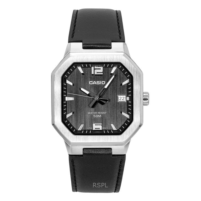 Casio Analog Leather Strap Black Dial Quartz MTP-B195L-1AV Men's Watch