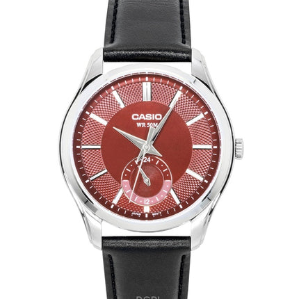 Casio Analog Leather Strap Red Dial Quartz MTP-B315L-4AV Men's Watch