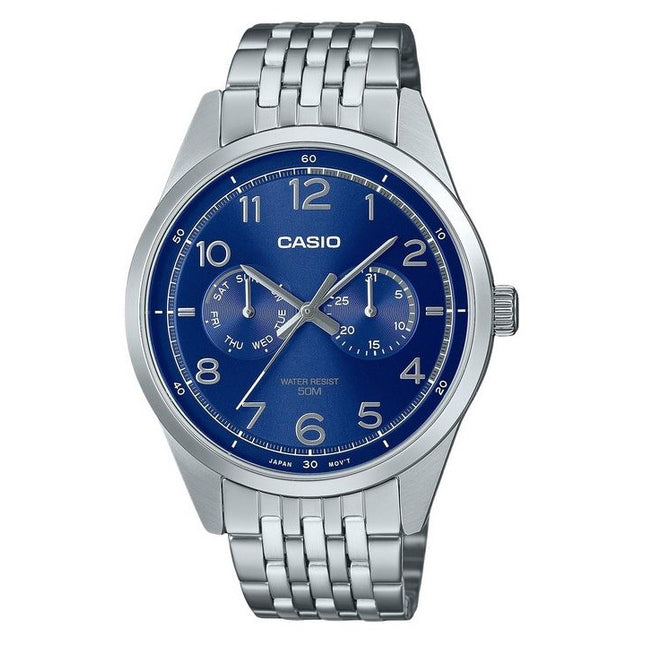 Casio Standard Analog Stainless Steel Blue Dial Quartz MTP-E340D-2AV Men's Watch