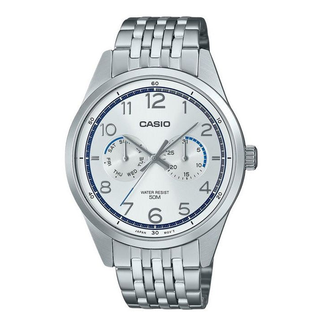 Casio Standard Analog Stainless Steel Silver Dial Quartz MTP-E340D-7AV Men's Watch