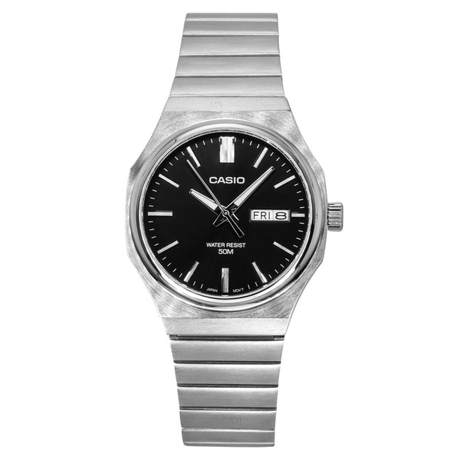 Casio Standard Analog Stainless Steel Black Dial Quartz MTP-E735D-1AV Men's Watch