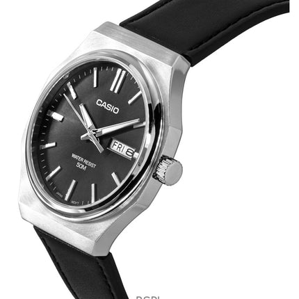 Casio Standard Analog Leather Strap Grey Dial Quartz MTP-E735L-8AV Men's Watch