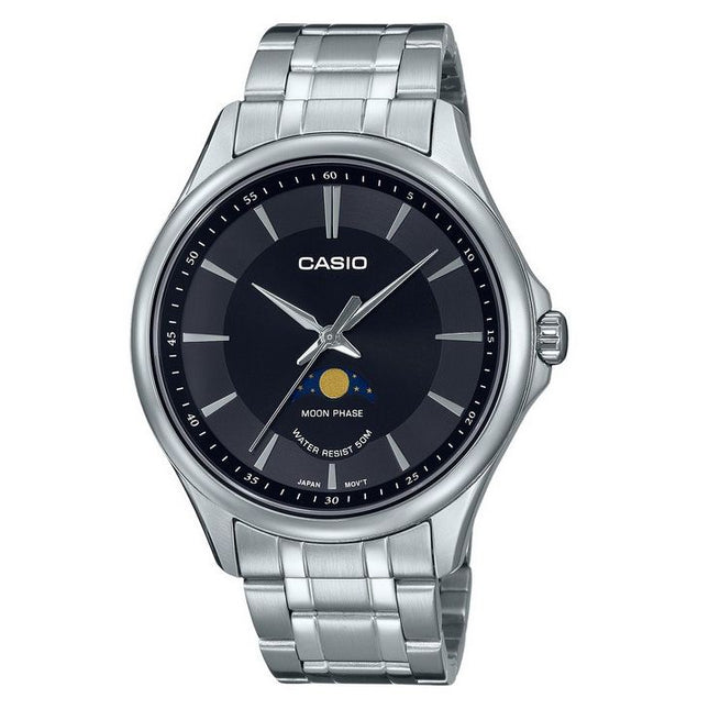 Casio Standard Analog Moon Phase Black Dial Quartz MTP-M100D-1A Mens Watch