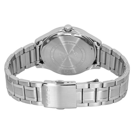 Casio Standard Analog Moon Phase Stainless Steel White Dial Quartz MTP-M110D-7AV Men's Watch