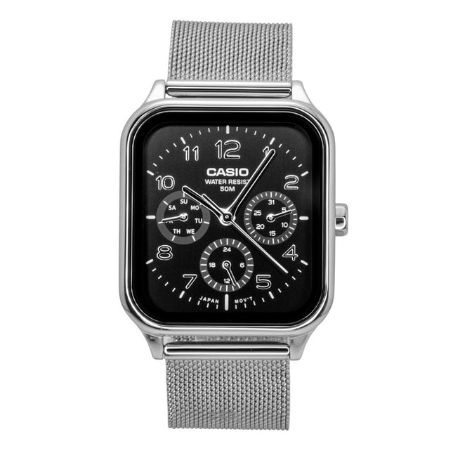 Casio Standard Analog Stainless Steel Black Dial Quartz MTP-M306M-1AV Men's Watch