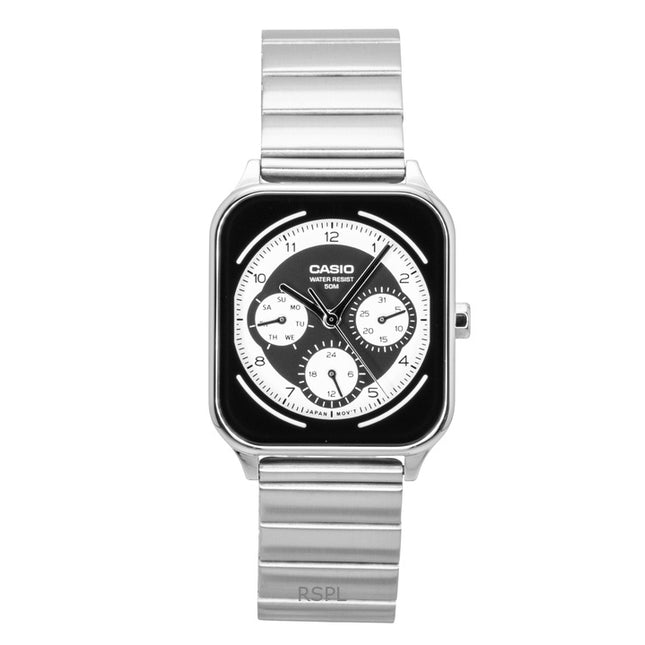 Casio Standard Analog Stainless Steel Black And White Dial Quartz MTP-M307D-1BV Men's Watch