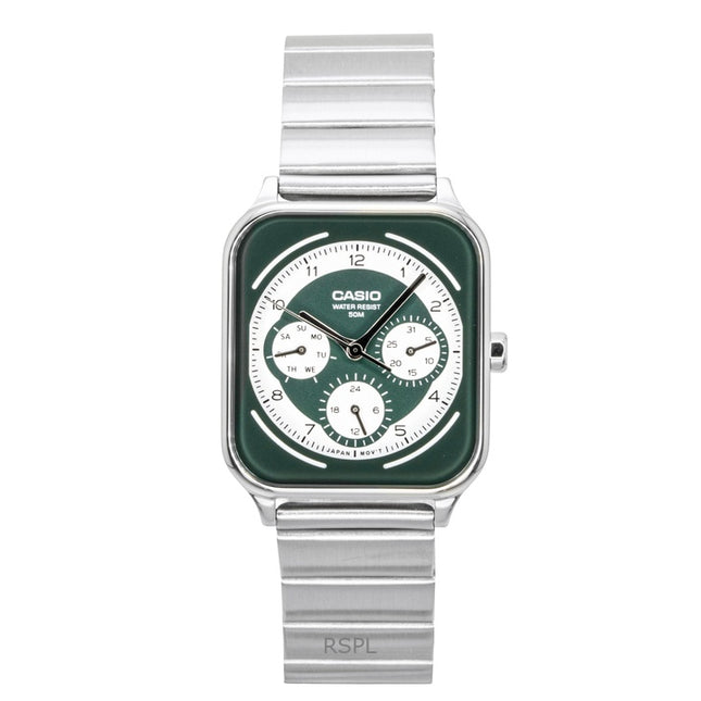 Casio Standard Analog Stainless Steel Green And White Dial Quartz MTP-M307D-3BV Men's Watch