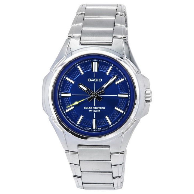 Casio Standard Analog Stainless Steel Blue Dial Solar MTP-RS100D-2A Mens Watch
