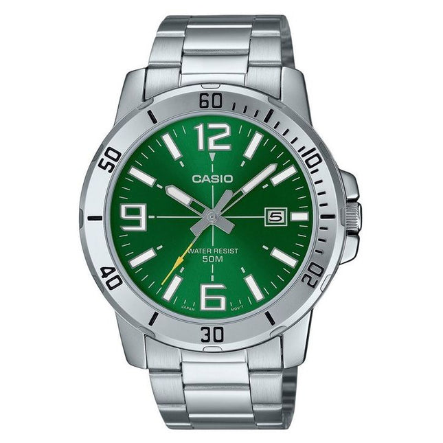 Casio Standard Analog Stainless Steel Green Dial Quartz MTP-VD01D-3BV Men's Watch