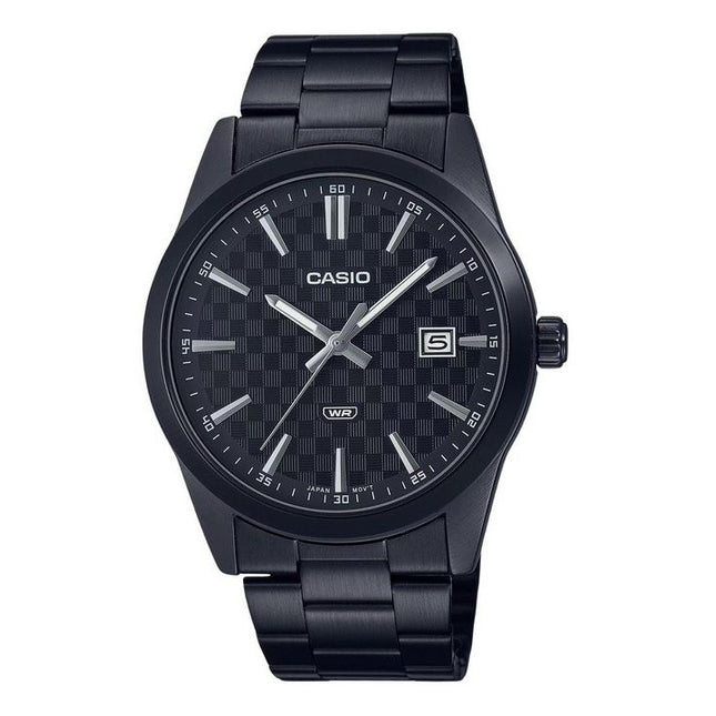 Casio Standard Analog Black Ion Plated Stainless Steel Black Dial Quartz MTP-VD03B-1A Men's Watch