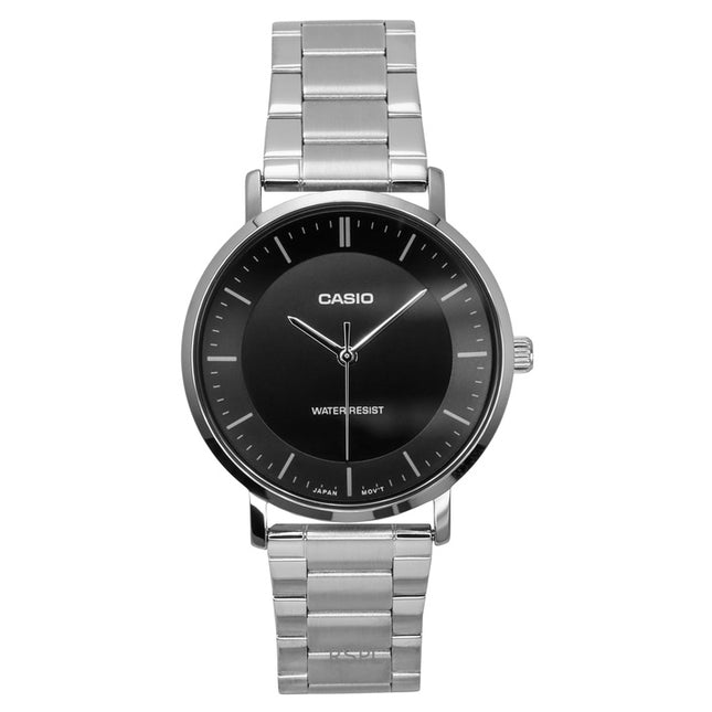 Casio Standard Analog Stainless Steel Black Dial Quartz MTP-VT04D-1E Men's Watch