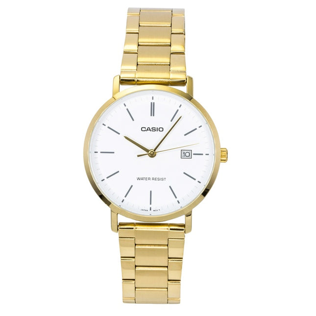 Casio Analog Gold Tone Stainless Steel White Dial Quartz MTP-VT05G-7E Men's Watch