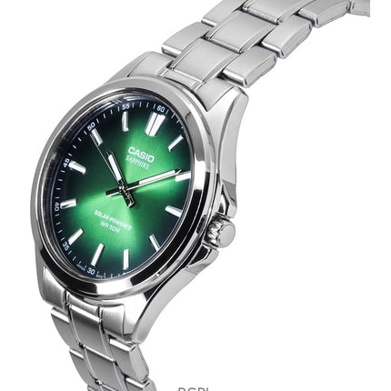 Casio Standard Analog Stainless Steel Green Dial Solar MTS-RS100D-3AV Men's Watch