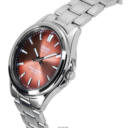 Casio Standard Analog Stainless Steel Brown Dial Solar MTS-RS100D-5A Men's Watch