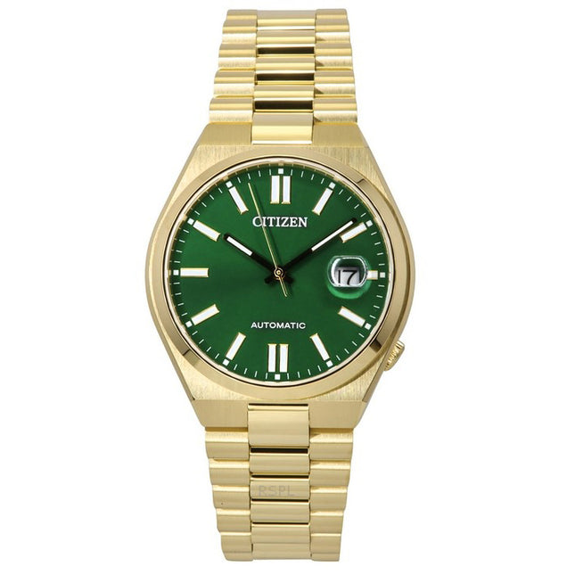 Citizen Tsuyosa Gold Tone Stainless Steel Green Dial Automatic NJ0152-51X Men's Watch