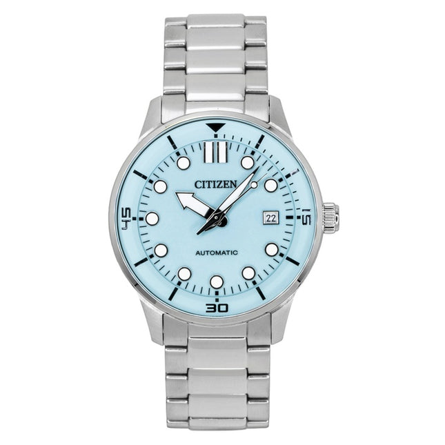 Citizen Analog Stainless Steel Turquoise Dial Automatic NJ0191-83M 100M Men's Watch