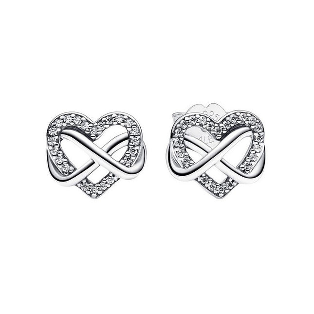 Pandora Sparkling Infinity Heart Stud Earrings 292667C01 For Women