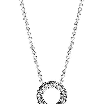 Pandora Logo Pave Circle Collier Necklace 397436CZ-45 For Women