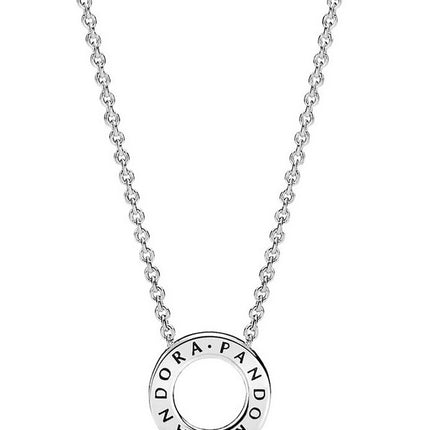 Pandora Logo Pave Circle Collier Necklace 397436CZ-45 For Women