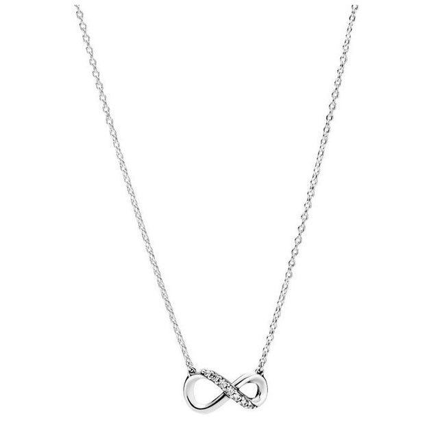 Pandora Moments Infinity Sterling Silver Collier Necklace With Clear Cubic Zirconia 398821C01-50 For Women