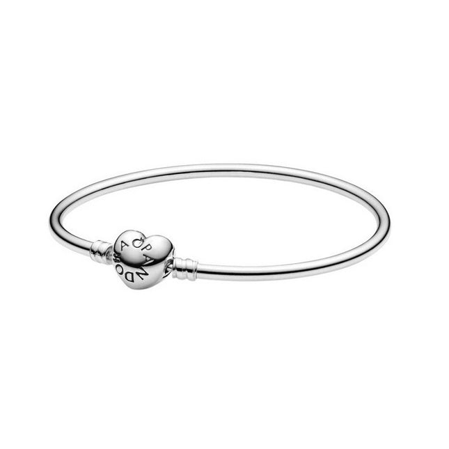 Pandora Moments Heart Clasp Bangle Bracelet 596268-17 For Women