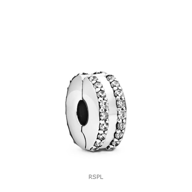 Pandora Sterling Silver Charm With Clear Cubic Zirconia P-798422C01 For Women