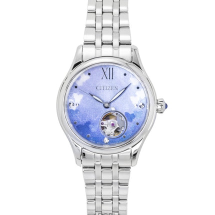 Citizen Limited Edition Stainless Steel Open Heart Light Blue Dial Automatic PR1040-88N Women's Watch