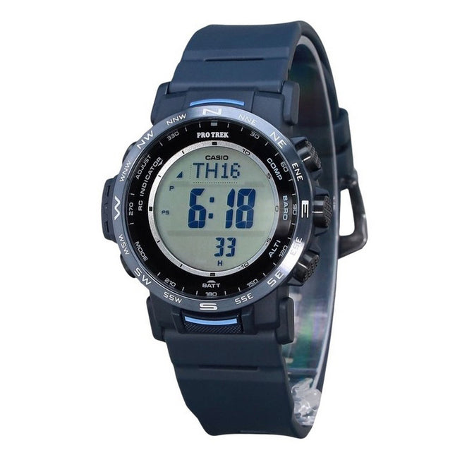 Casio ProTrek Climber Line Digital Blue Bio Based Resin Tough Solar PRW-35Y-2 100M Men's Watch