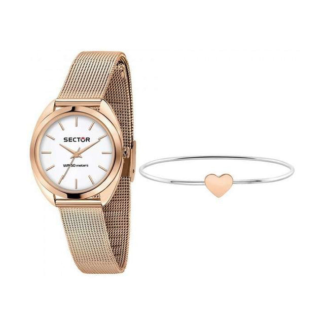 Sector 955 White Matt Dial Rose Gold Tone Stainless Steel Quartz R3253518515 Women's Watch