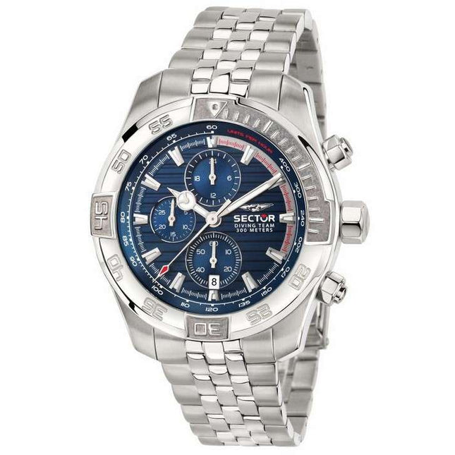Sector Diving Team Chronograph Blue Dial Stainless Steel Diver's Quartz R3273635001 300M Men's Watch
