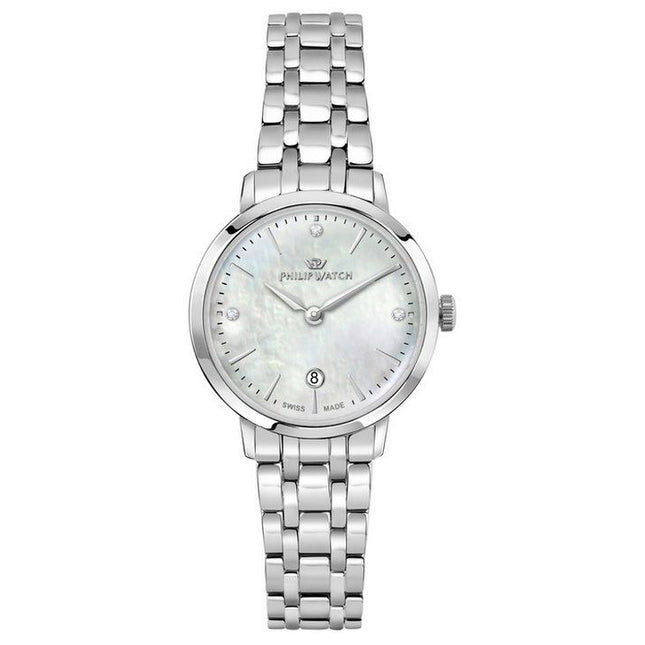 Philip Watch Audrey Crystal Accents Mother Of Pearl Dial Quartz R8253150512 Womens Watch