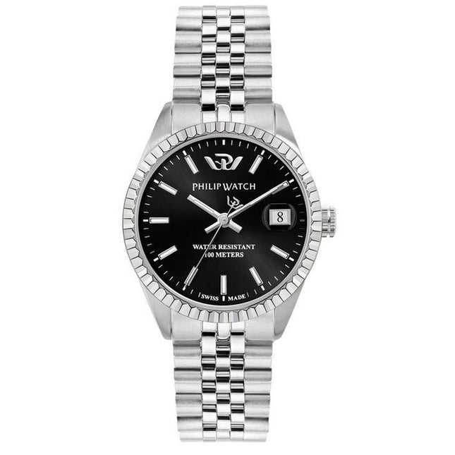 Philip Watch Caribe Urban Stainless Steel Black Sunray Dial Quartz R8253597586 100M Womens Watch
