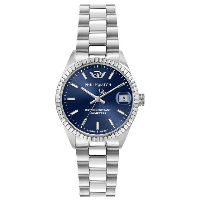 Philip Watch Caribe Urban Stainless Steel Blue Sunray Dial Quartz R8253597590 100M Womens Watch