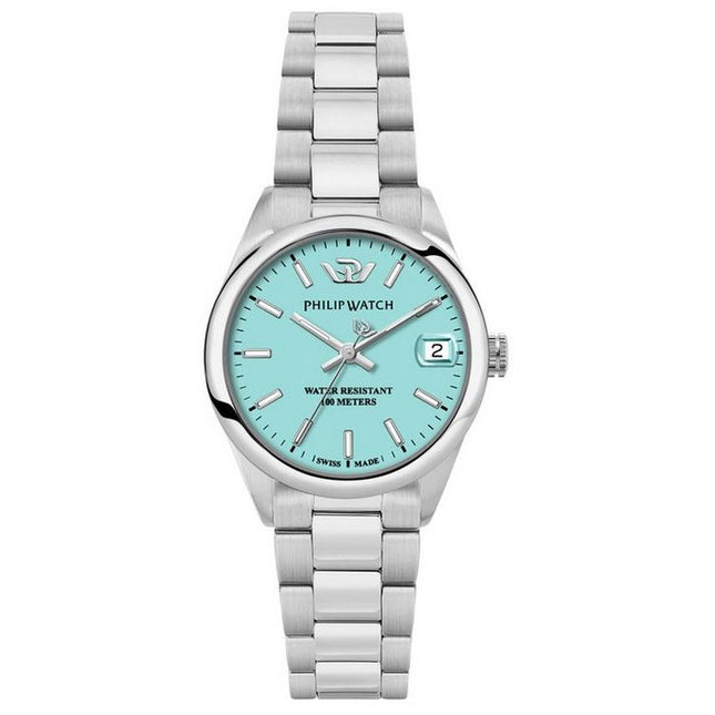 Philip Watch Caribe Urban Stainless Steel Turquoise Dial Quartz R8253597645 100M Womens Watch