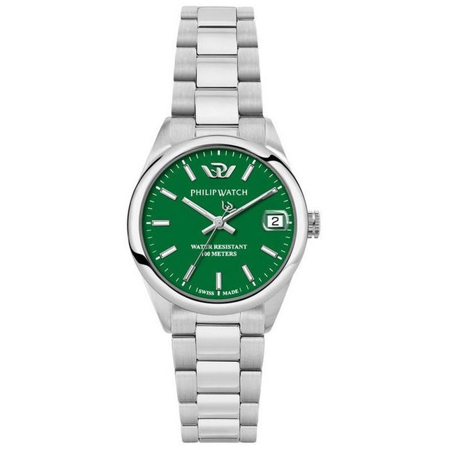 Philip Watch Caribe Urban Stainless Steel Green Dial Quartz R8253597647 100M Mens Watch