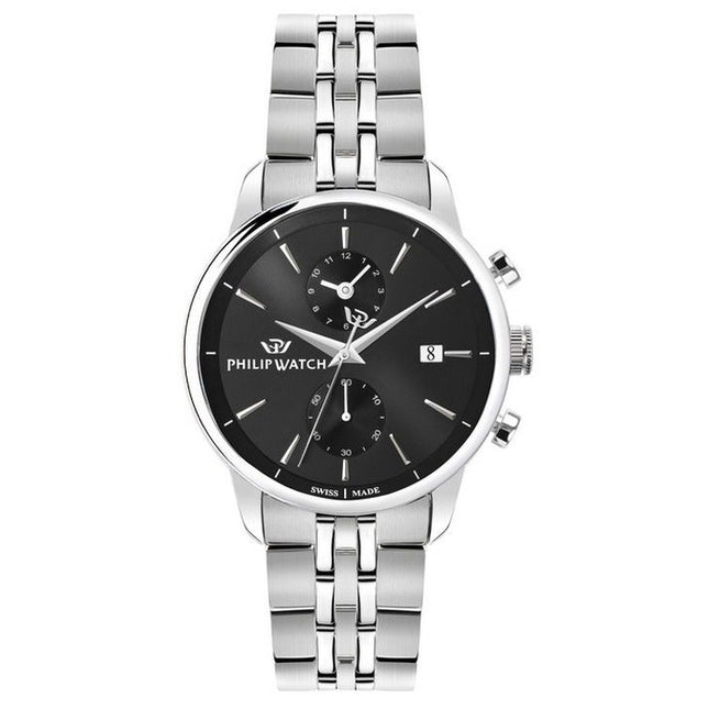 Philip Watch Anniversary Chronograph Stainless Steel Black Dial Quartz R8273650002 100M Mens Watch