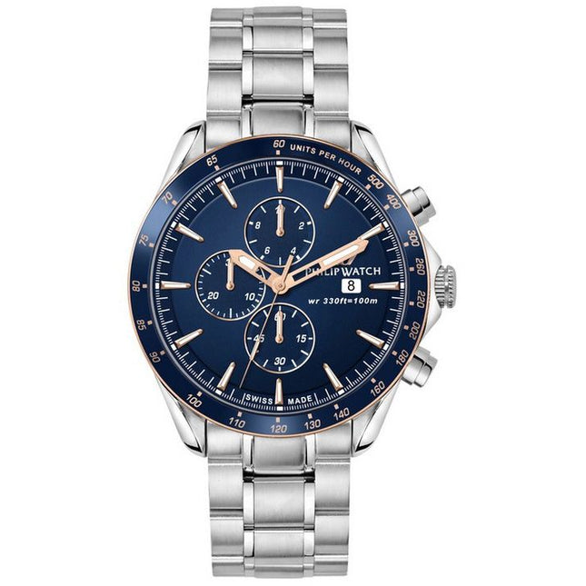 Philip Watch Blaze Chronograph Stainless Steel Blue Dial Quartz R8273995006 100M Mens Watch
