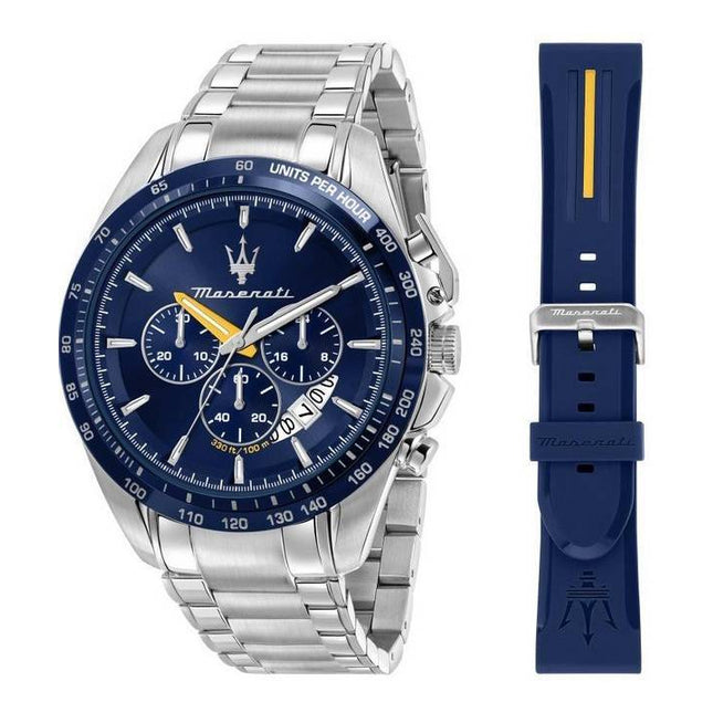 Maserati Modena Edition Chronograph Stainless Steel Blue Dial Quartz R8871612039 100M Men's Watch Gift Set