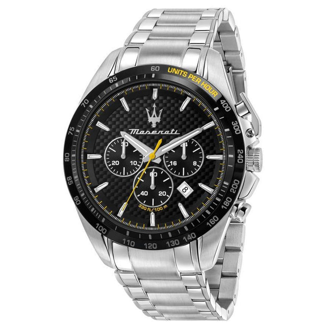 Maserati Traguardo Chronograph Black Dial Stainless Steel Quartz R8873612042 100M Mens Watch