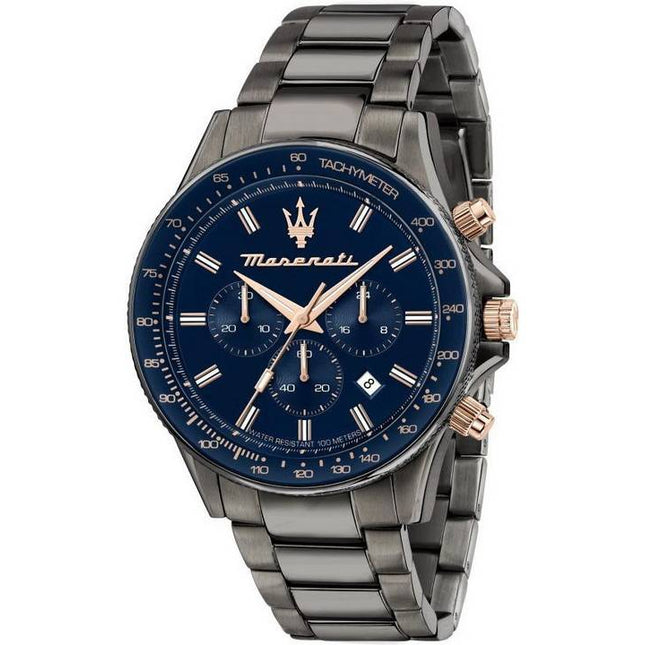Maserati Sfida Chronograph Stainless Steel Blue Dial Quartz R8873640001 100M Men's Watch