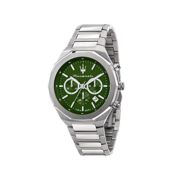Maserati Stile Chronograph Stainless Steel Green Dial Quartz R8873642011 100M Men's Watch