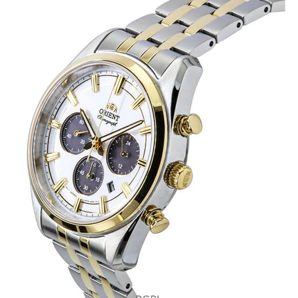 Orient Contemporary Chronograph Two Tone Stainless Steel White Dial Quartz RA-TX0302S Men's Watch