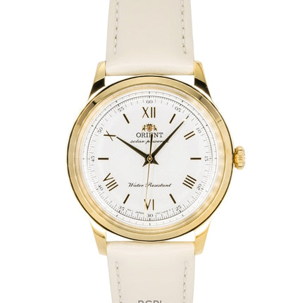 Orient Bambino Leather Strap White Dial Solar RA-WK0001S Men's Watch