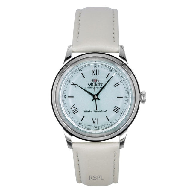 Orient Bambino Leather Strap Pale Green Dial Solar RA-WK0002E Men's Watch