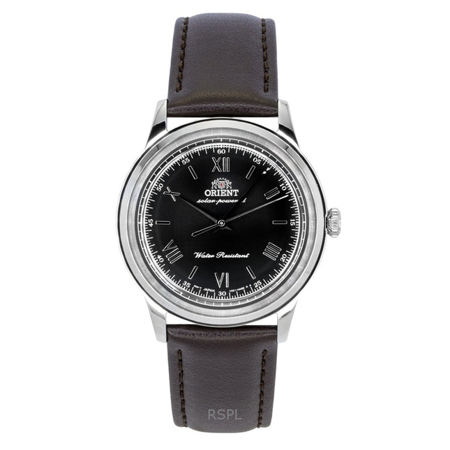 Orient Bambino Leather Strap Black Dial Solar RA-WK0004L Men's Watch